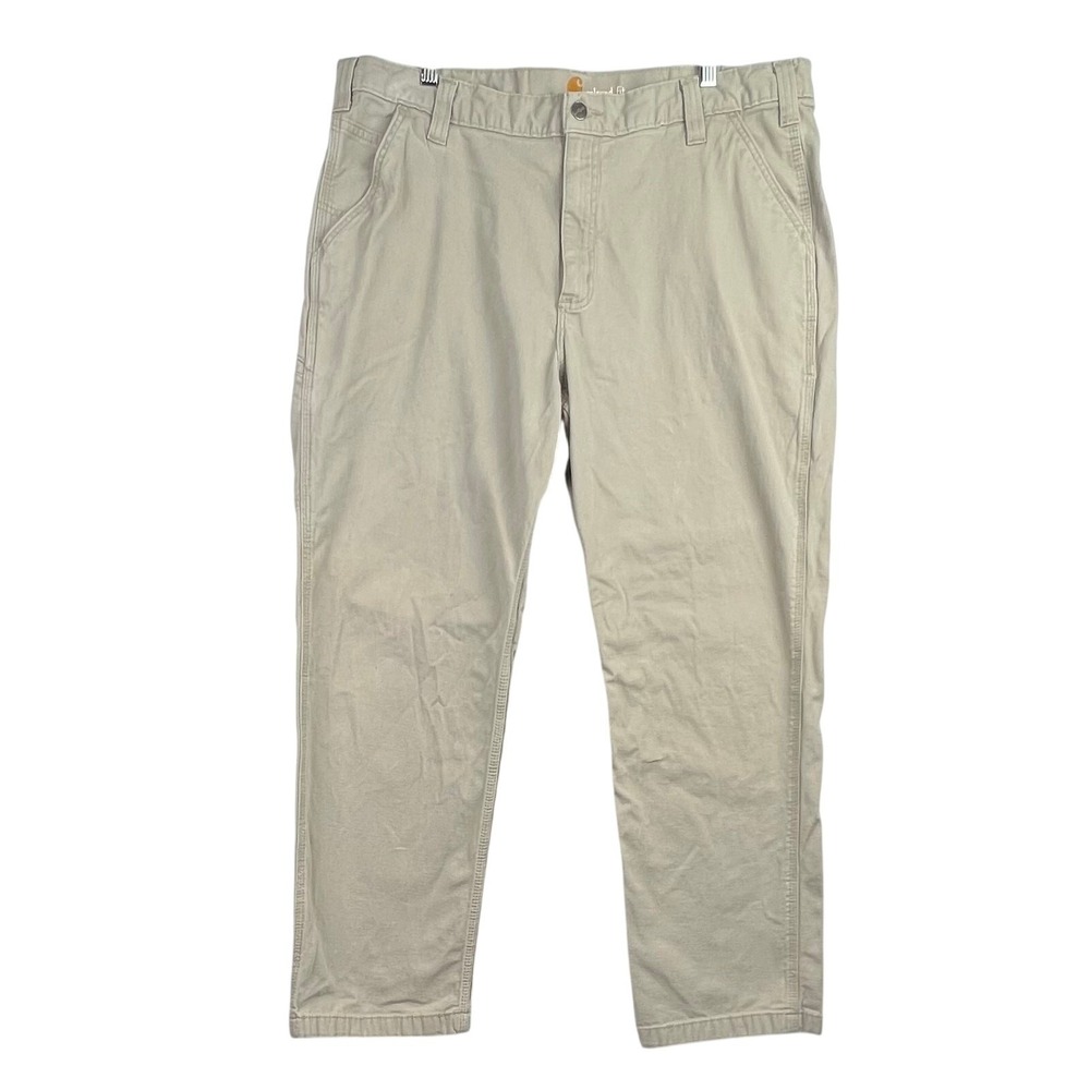 Carhartt Mens 40x30 Relaxed Fit Canvas Utility Work Pants Tan Khaki 102291-232
